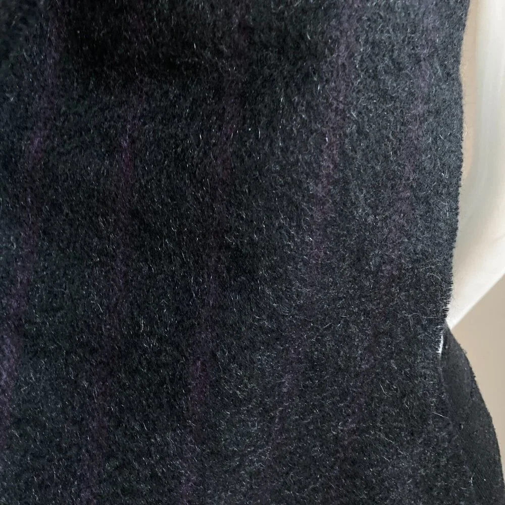 Fraas Cashmere Charcoal Grey Purple Stripe Men's Scarf